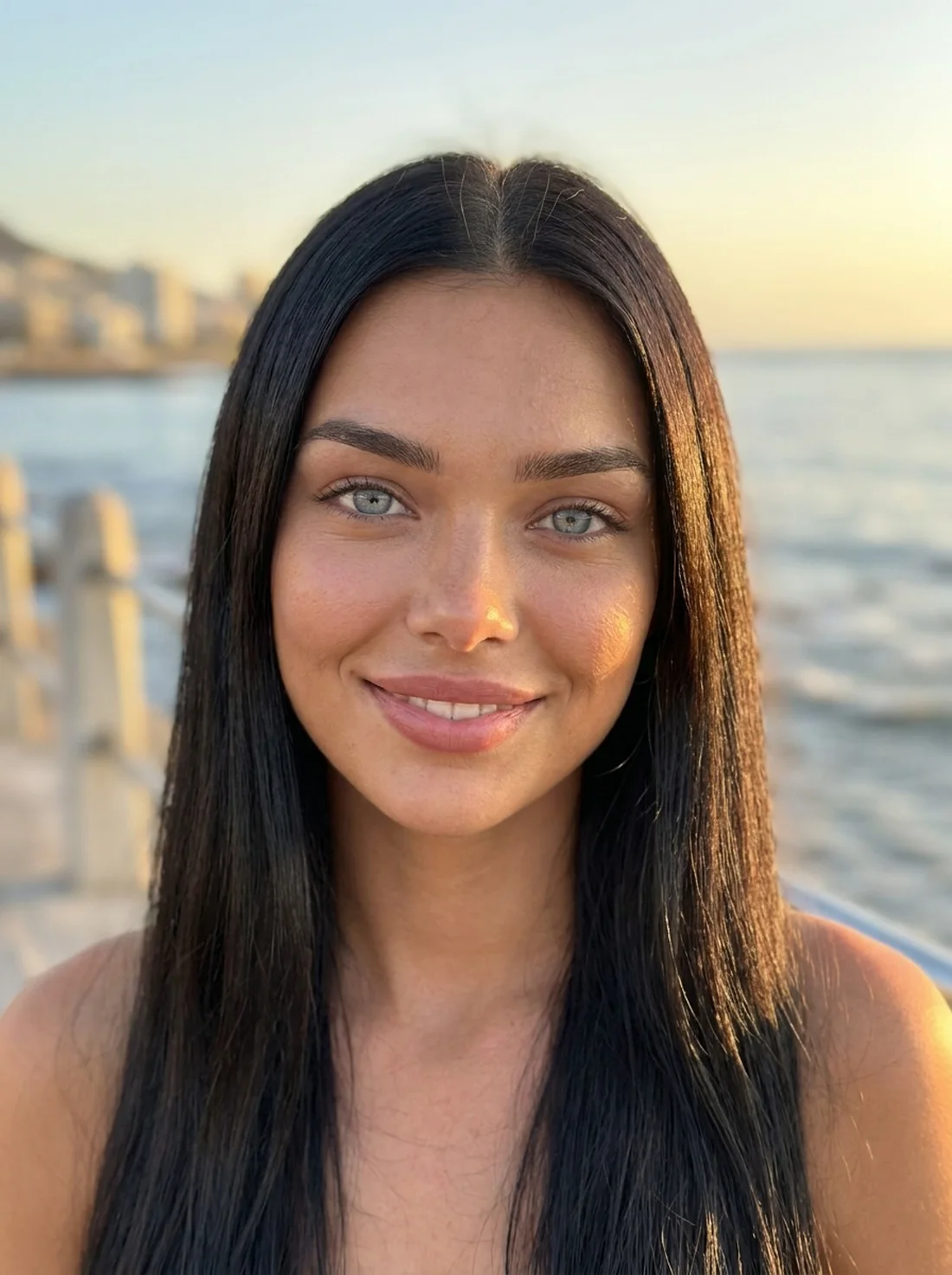 Jade at golden hour on the Sea Point promenade, Cape Town